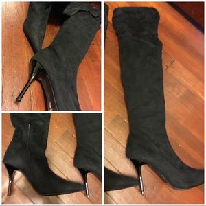 Thigh high and soft faux suede